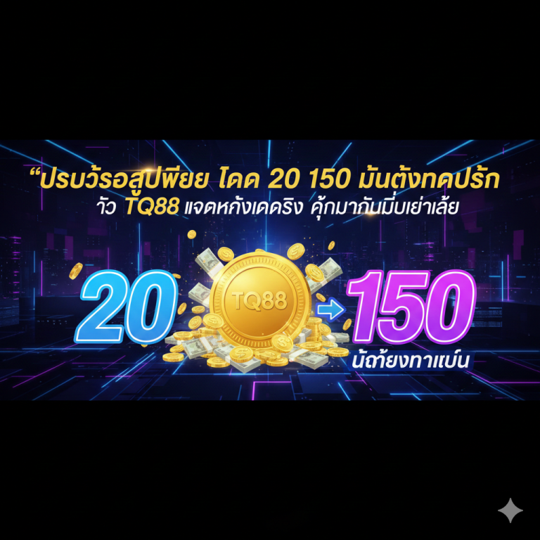 โปรโมชั่นสุดพิเศษ ฝาก 20 รับ 150 ไม่ต้องทำเทิร์น กับ TQ88 แจกหนักแจกจริง คุ้มกว่านี้ไม่มีอีกแล้ว